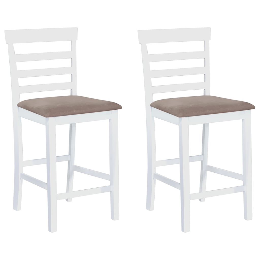 vidaXL Bancos de bar 2 pcs tecido branco